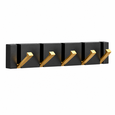 Vela foldable gold wall hook rail on a white background