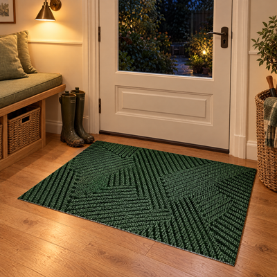 Terra door mat in a cosy boot room