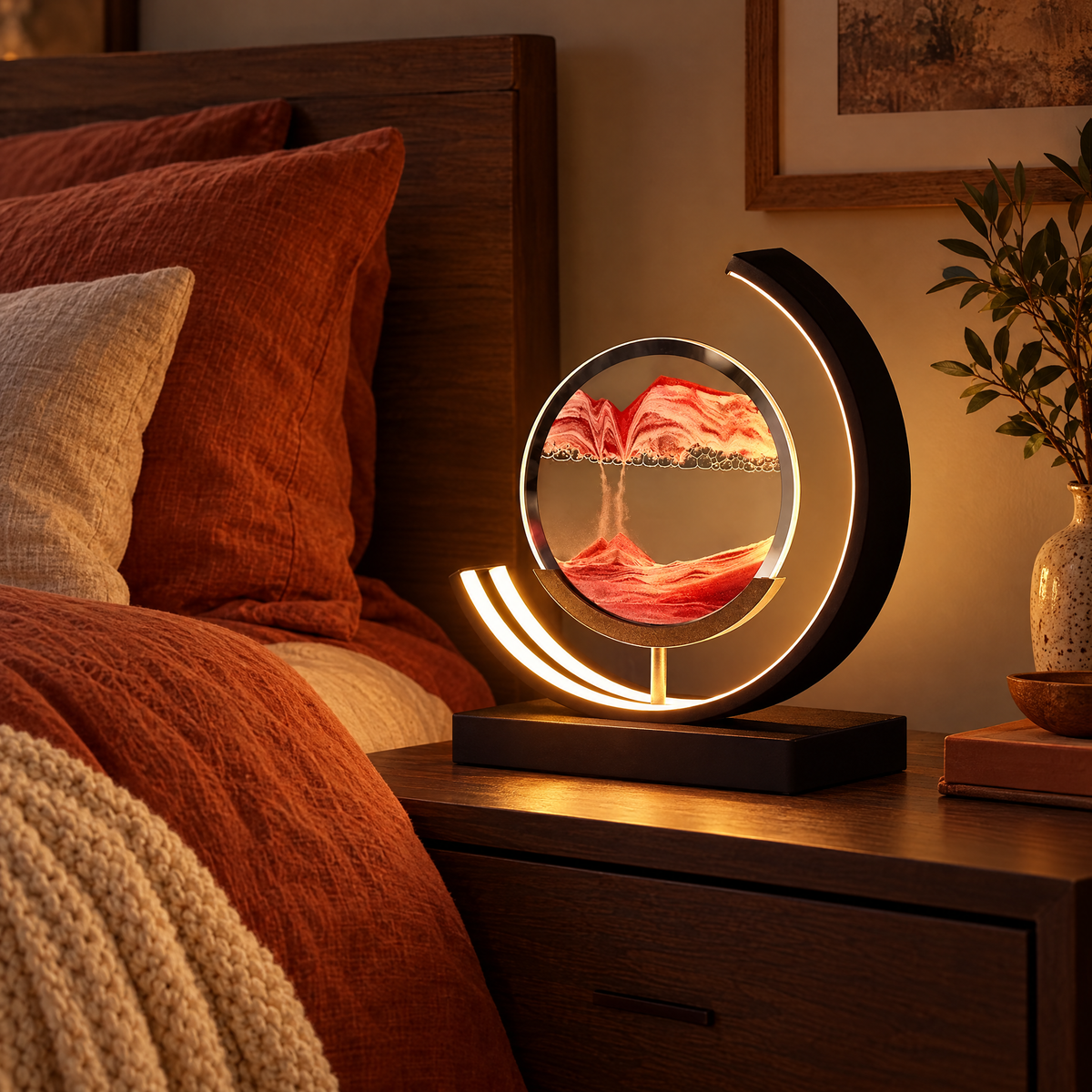 Duna Moving Sand Art LED Table Lamp 360 Degree Rotating Quicksand Night Light