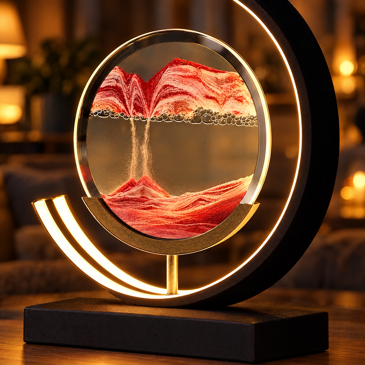 Duna Moving Sand Art LED Table Lamp 360 Degree Rotating Quicksand Night Light