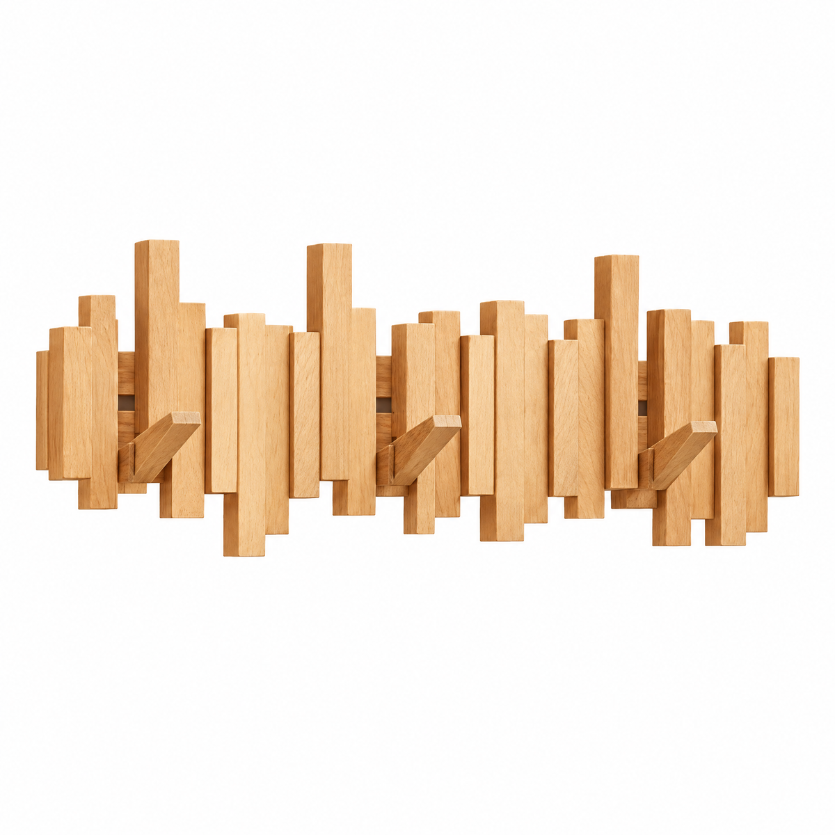 Melodia Wooden Piano Key Coat Rack Folding Wall Hooks for Entryway and Hallway