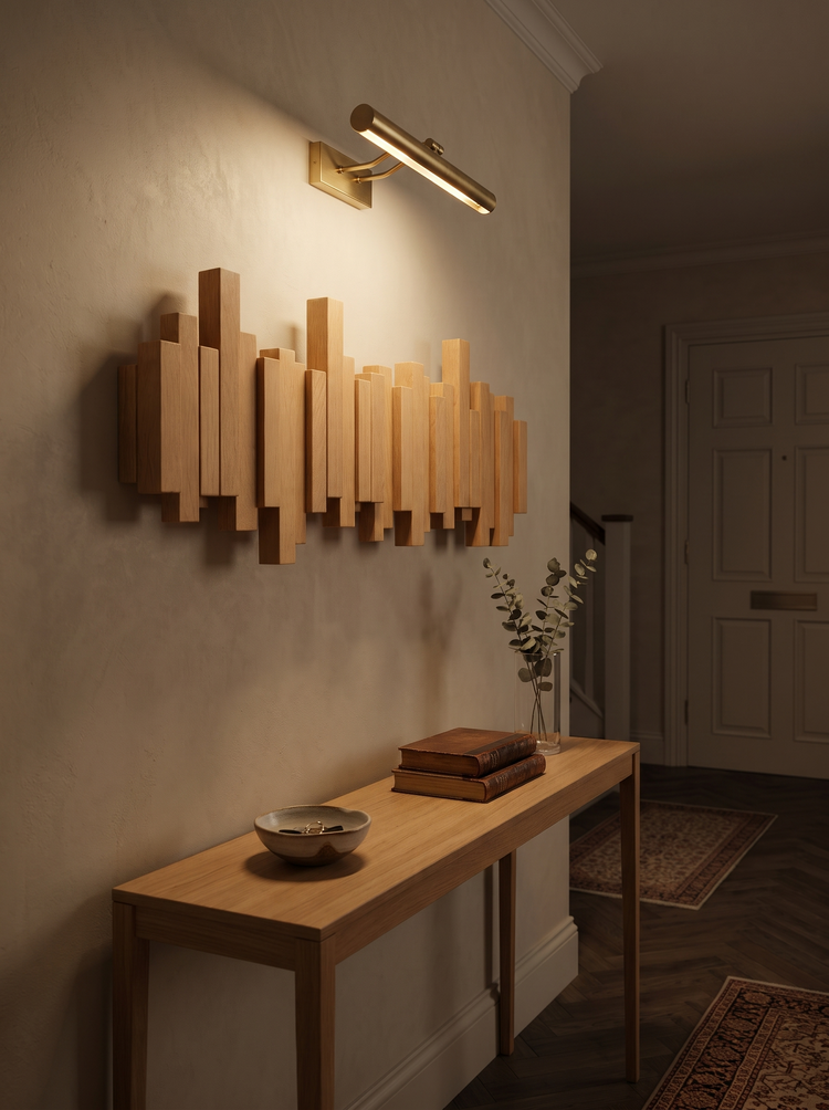 Melodia coat rack above a hallway console
